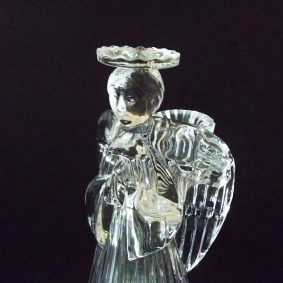 Praying Angel Crystal Glass Candle Holders - Picture 3 of 6